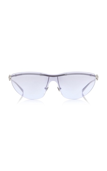 Mask-Frame Metal Sunglasses