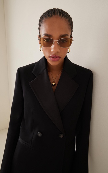 Square-Frame Metal Sunglasses