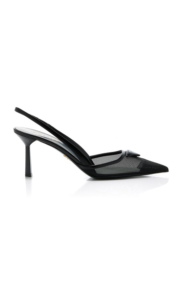 Mesh Slingback Pumps