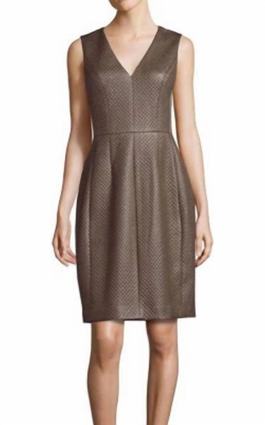 livie quilted dress in grey dusk