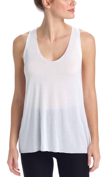 covet racerback tank top in white