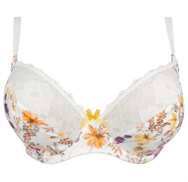 women's jardin delice 3/4 cup bra in yellow/purple