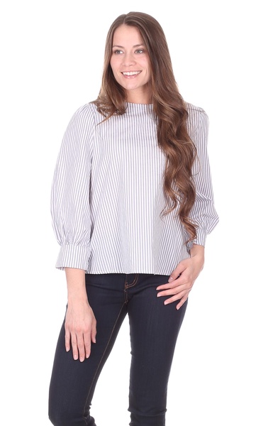sylvie blouse in grey stripe