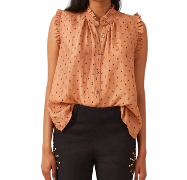 wylder silk shirt in nude ace