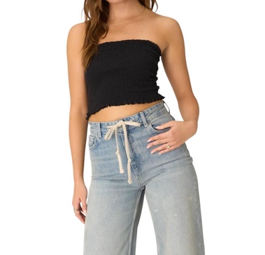 golden hour smocked tube top in black