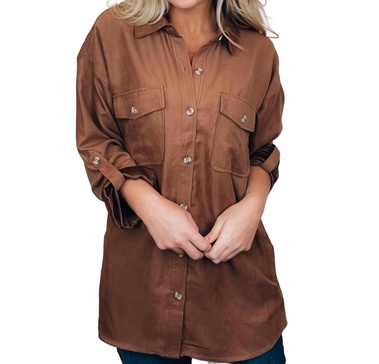 super chill top in brown