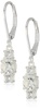Amazon Essentials Sterling Silver Genuine and Created Gemstone Three Stone Birthstone Leverback Dangle Earrings , (previously Amazon Collection)