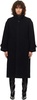 Navy Stand Collared Wool Coat