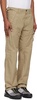 Beige Cotton Gabardine Regular Cargo Pants