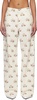 White & Pink Printed Boyfriend Jeans