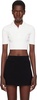 White Cropped Knit Polo