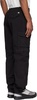 Black Microreps Loose Patch Pocket Cargo Pants