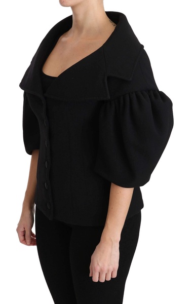 Dolce & Gabbana  Black Formal Coat Virgin Wool Jacket