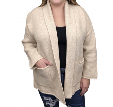 waiting for you knit long sleeve cardigan in neutral