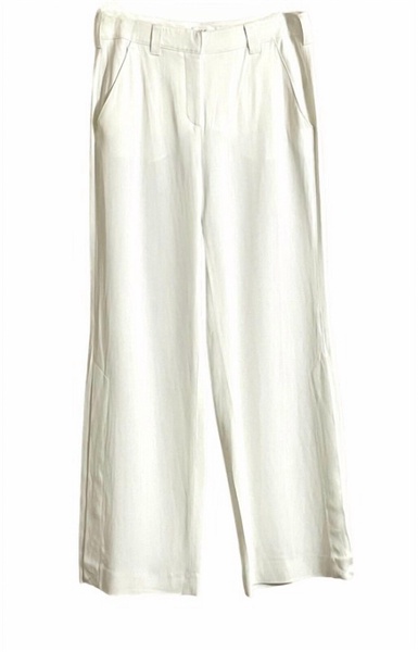 women's miles wide leg split hem high rise pants in white