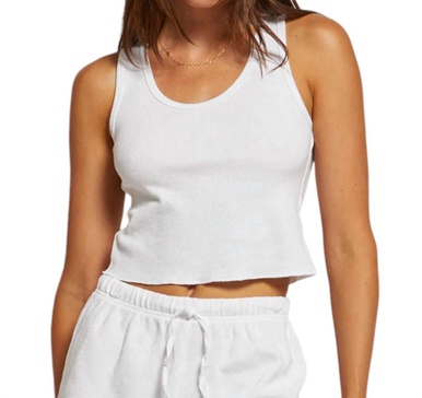 jane waffle tank top in white
