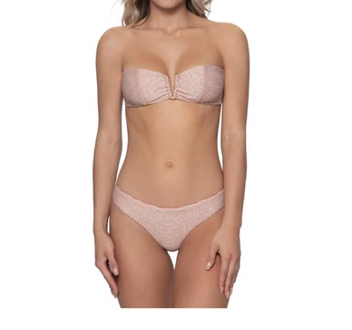 aperol stripe basic ruched teeny bottom in orange