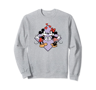 Amazon Essentials Mickey and Minnie Smiling in Love Valentine's Day Sweatshirt