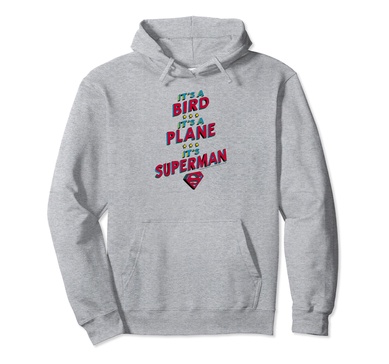 Amazon Essentials DC Comics It's a Bird It's a Plane It's Superman Pullover Hoodie