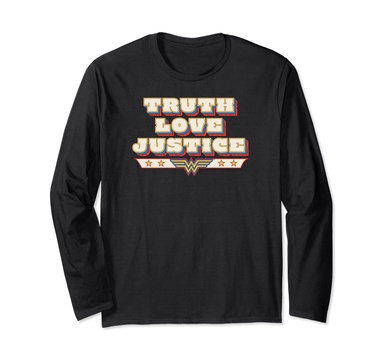Amazon Essentials DC Comics Wonder Woman Truth Love Justice Long Sleeve T-Shirt