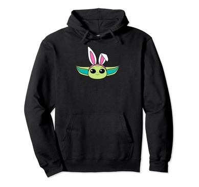 Amazon Essentials The Mandalorian Grogu Spring Easter Bunny Ears Pullover Hoodie