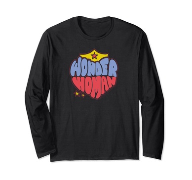 Amazon Essentials DC Comics Wonder Woman Heart Shaped Logo Long Sleeve T-Shirt
