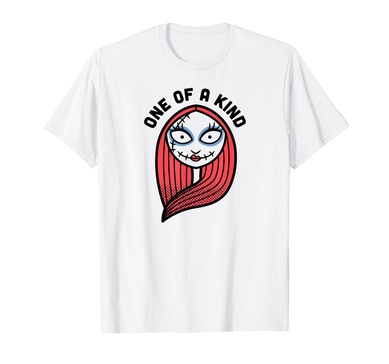 Amazon Essentials Men's Nightmare Before Christmas Sally Portrait One Of A Kind T-Shirt, White Graphic Print, Small