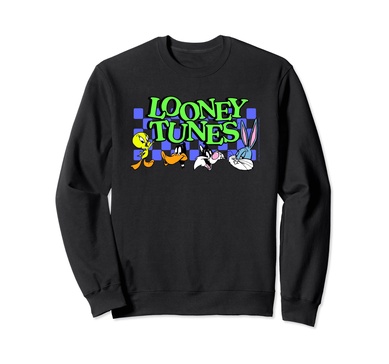 Amazon Essentials Looney Tunes Checkerboard with Characters Sweatshirt