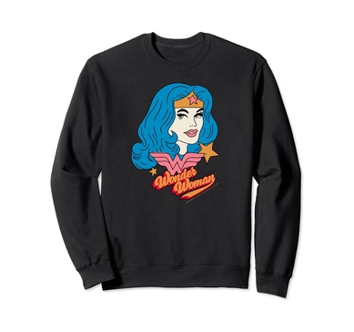 Amazon Essentials DC Comics Wonder Woman Comic Portrait Sweatshirt