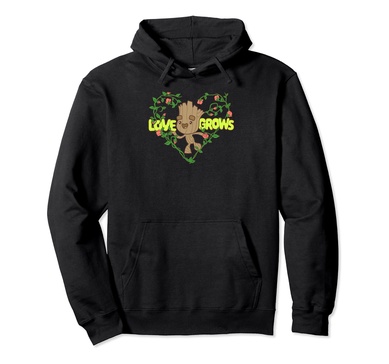 Amazon Essentials Guardians of the Galaxy Groot Love Grows Valentine's Heart Pullover Hoodie
