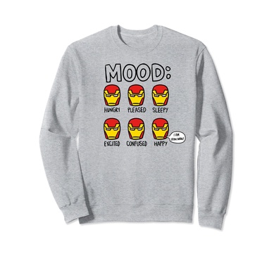 Amazon Essentials Marvel Avengers Moods of Iron Man Sweatshirt
