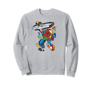 Amazon Essentials Marvel Super Heroes Multi Hero Shattered Collage Sweatshirt