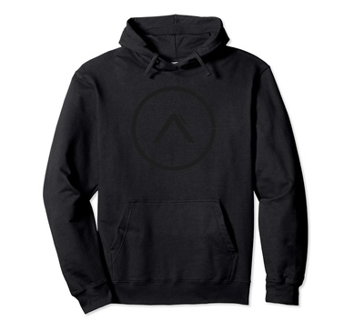 Alpha Circle Matte Black Pullover Hoodie