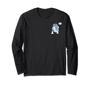 Amazon Essentials Star Wars Valentine's Day Love from R2-D2 Long Sleeve T-Shirt