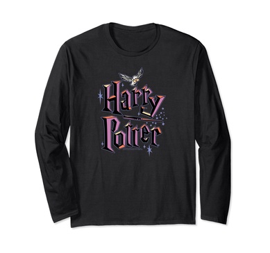 Amazon Essentials Harry Potter Multicolor Purple Logo Long Sleeve T-Shirt
