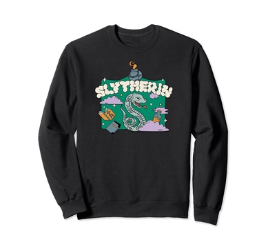 Amazon Essentials Harry Potter Hogwarts Slytherin House Cartoon Scene Sweatshirt