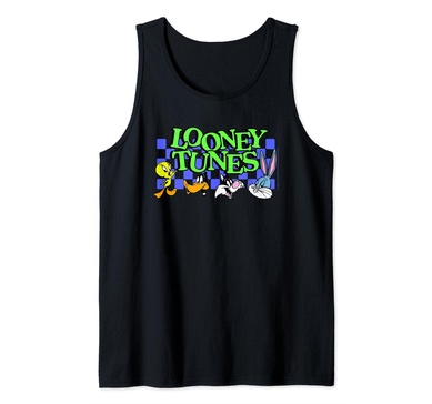 Amazon Essentials Looney Tunes Checkerboard with Characters Tank Top