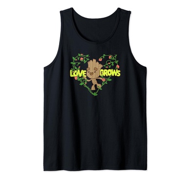 Amazon Essentials Guardians of the Galaxy Groot Love Grows Valentine's Heart Tank Top