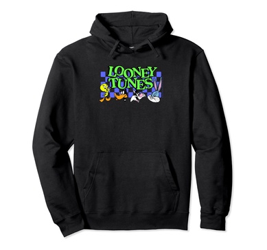Amazon Essentials Looney Tunes Checkerboard with Characters Pullover Hoodie
