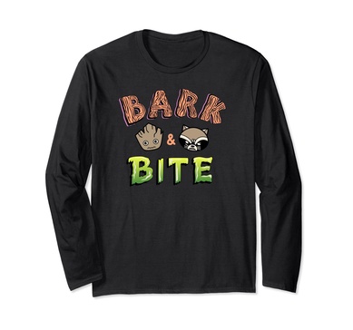 Amazon Essentials Guardians of the Galaxy Groot and Rocket Bark and Bite Long Sleeve T-Shirt