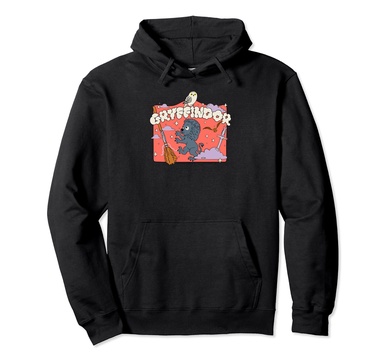 Amazon Essentials Harry Potter Hogwarts Gryffindor House Cartoon Scene Pullover Hoodie