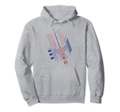 Amazon Essentials Marvel Spider-Man Hanging in the City Line Drawing Pullover Hoodie