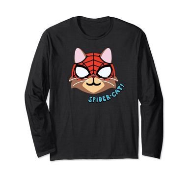 Amazon Essentials Marvel Spider-Man Spider-Cat Portrait Long Sleeve T-Shirt