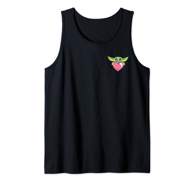 Amazon Essentials The Mandalorian Grogu Holding a Valentine's Heart Tank Top