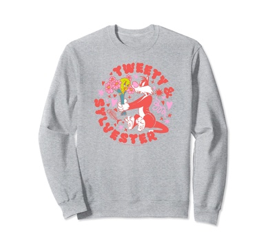 Amazon Essentials Looney Tunes Circle Tweety and Red Sylvester Sweatshirt