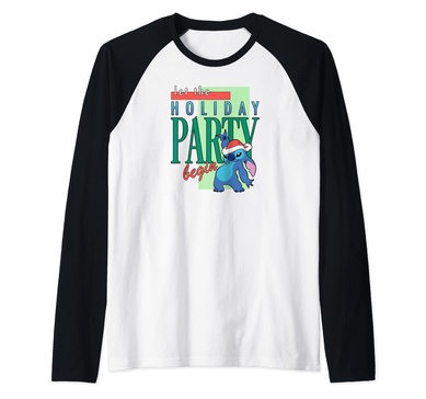Amazon Essentials Stitch Santa Let The Holiday Party Begin Raglan Baseball Tee