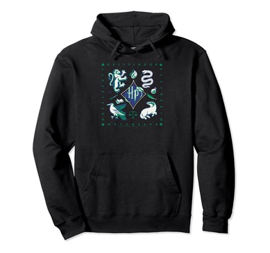 Amazon Essentials Harry Potter Hogwarts Houses Square Pullover Hoodie