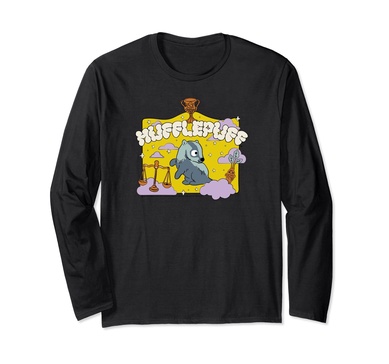 Amazon Essentials Harry Potter Hogwarts Hufflepuff House Cartoon Scene Long Sleeve T-Shirt
