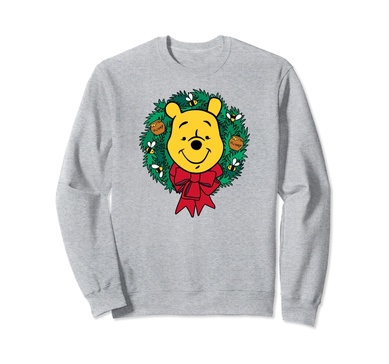 Amazon Essentials Winnie the Pooh Festive Holiday Christmas Wreath Sweatshirt