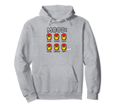 Amazon Essentials Marvel Avengers Moods of Iron Man Pullover Hoodie
